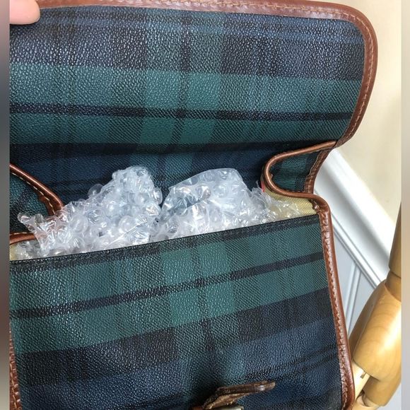 WRALPH LAUREN Black Watch Plaid Crossbody Shoulder Bag Vintage - Picture 4 of 17